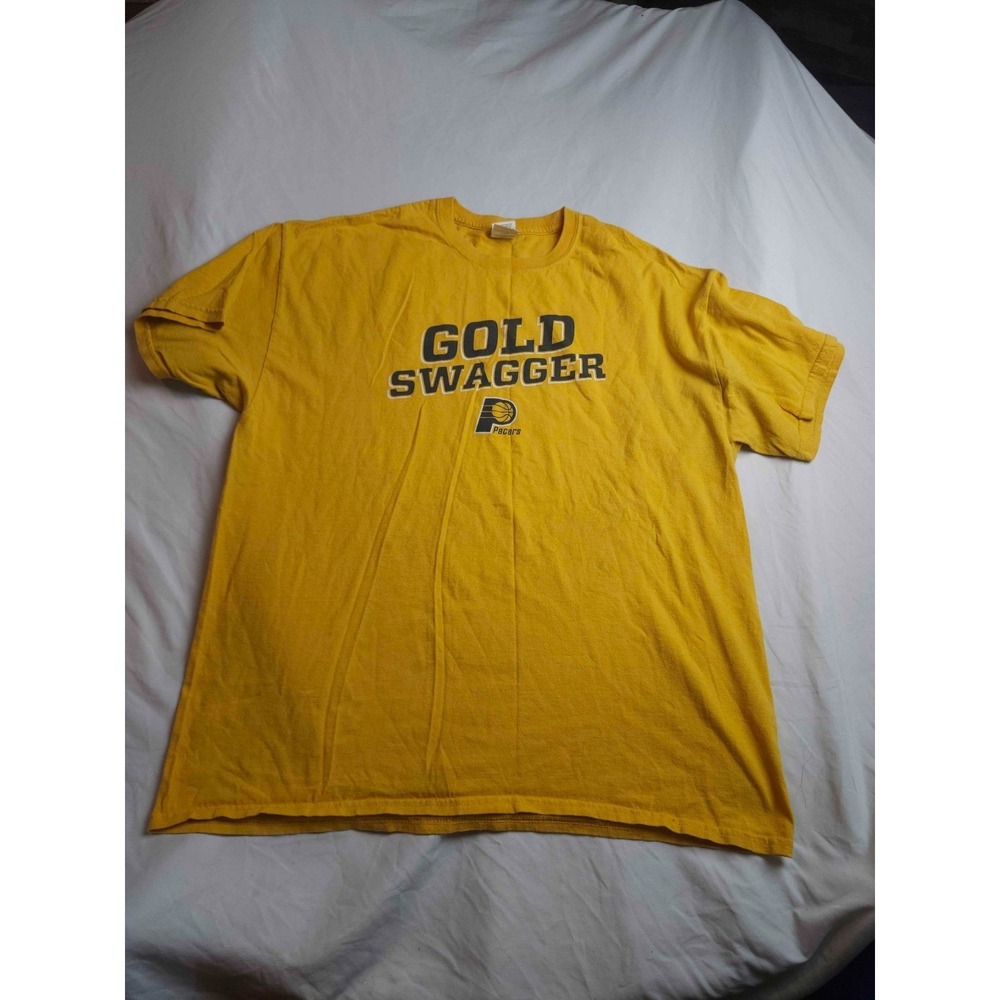 Gildan Shirt Mens XL Yellow Indiana Pacers Gold Swagger 2012 NBA Playoffs Promo